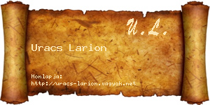 Uracs Larion névjegykártya